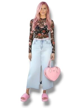 OAT NY Skirt-Stretch Denim Pencil Skirt -Size 10- EUC $98 Retail